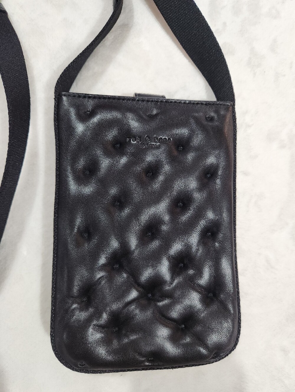 Rag & Bone Black Quilted Leather Phone Crossbody Bag - Picture 2 of 10